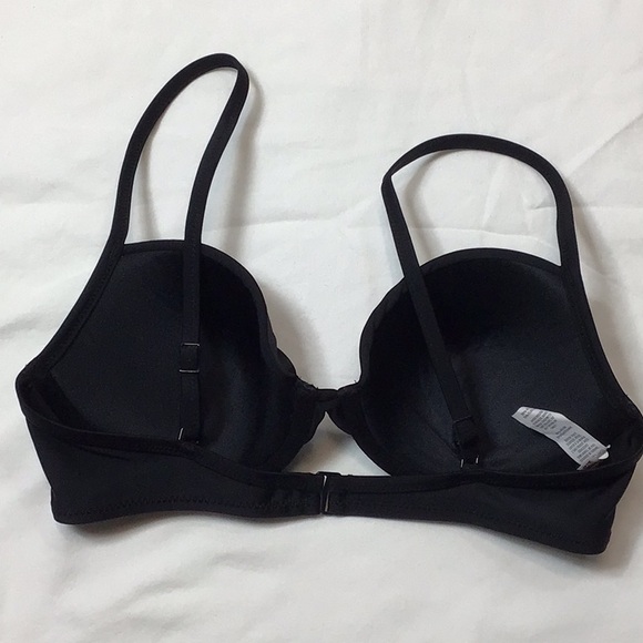 🏖️ Aerie Swim Classic Black Adjustable Bra Straps Bikini Top Sz. 32D - Picture 8 of 9